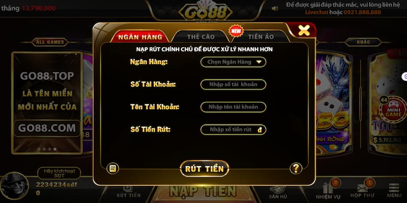 Rút tiền Go88: Tổng hợp cách rút nhanh dành cho tân thủ 2025 3 Tổng hợp các cách rút tiền Go88 cho anh em